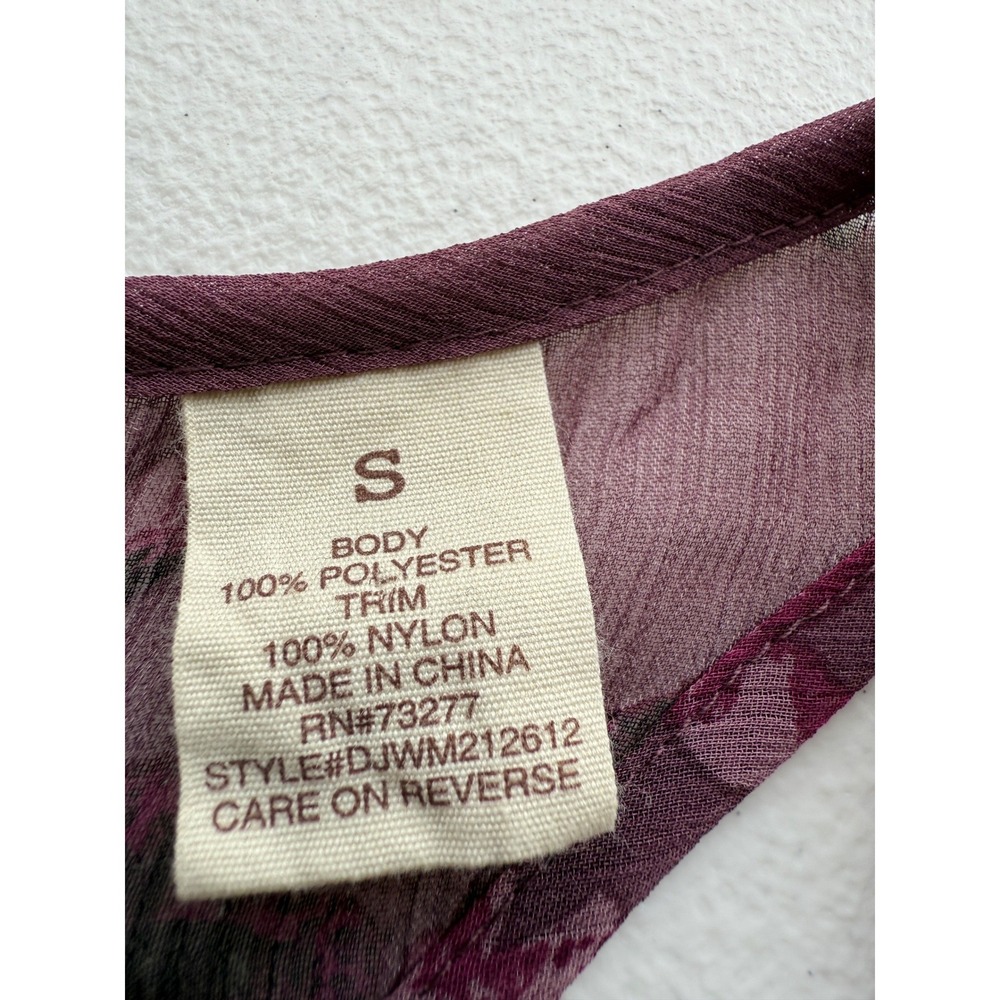 Mudd Tank Top Womens Sheer Layered Size S Purple Floral Fairy Festival Boho Y2K - Picture 12 of 16